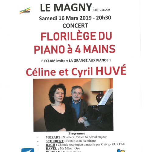 concert FLORILEGE DU PIANO A 4 MAINS LE 16 MARS -20H30 à L’ ECLAM