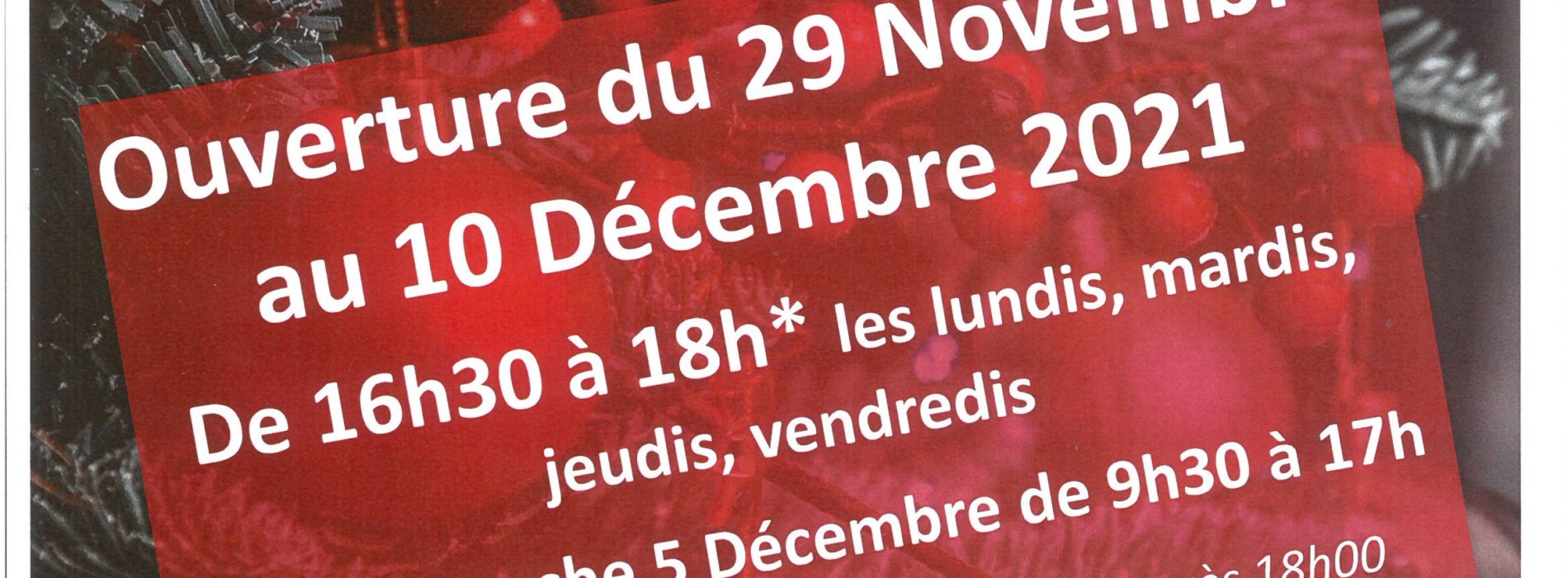 OUVERTURE DE LA BOUTIQUE EPHEMERE DU 29 NOVEMBRE AU 10 DECEMBRE “15 RUE PRINCIPALE”