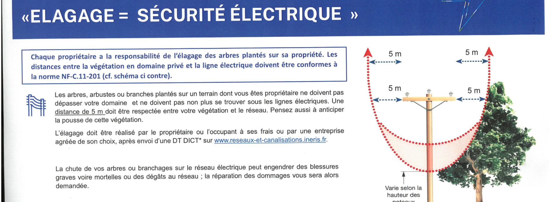 ENEDIS VOUS INFORME ELAGAGE SECURITE ELECTRIQUE